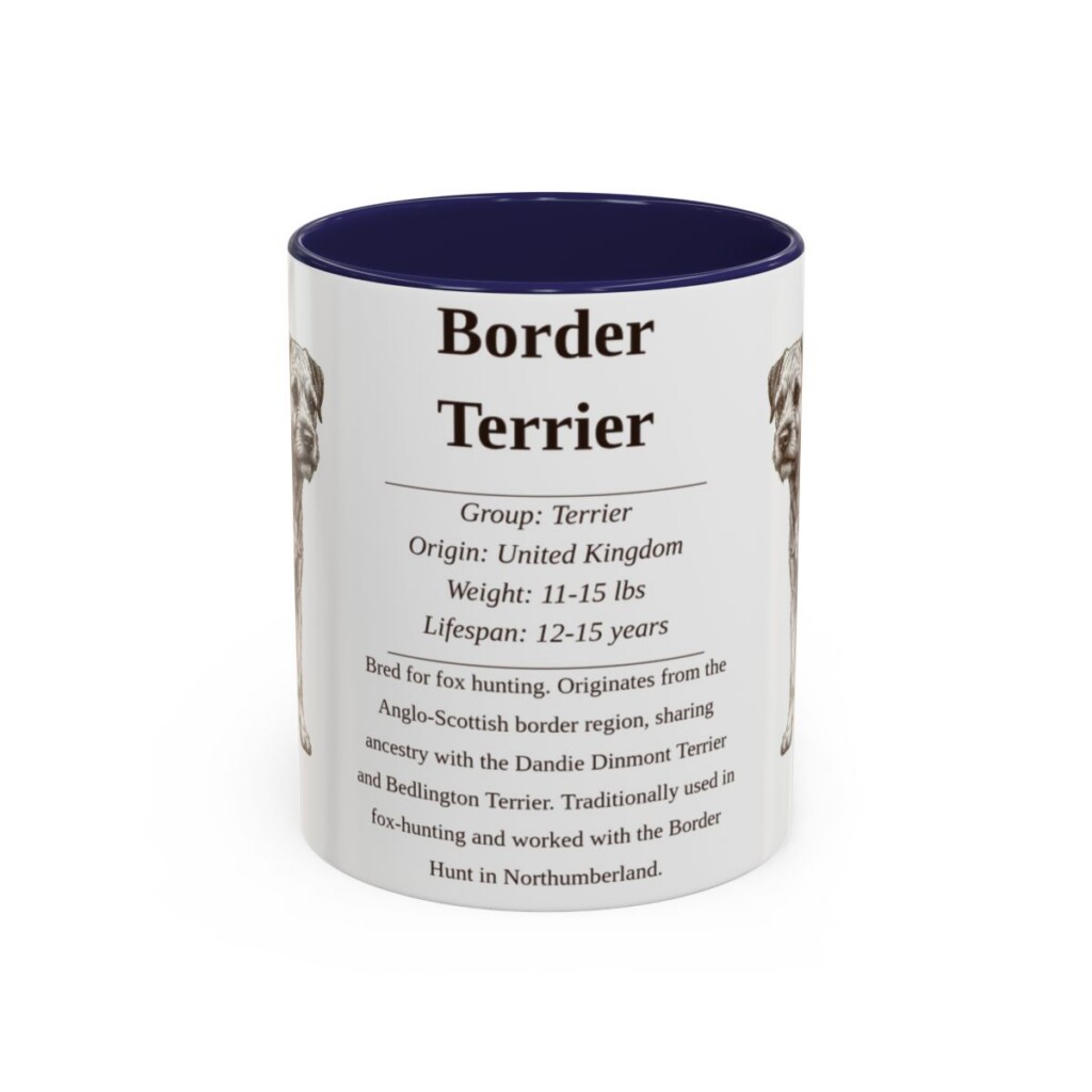 11oz border terrier mug, Navy