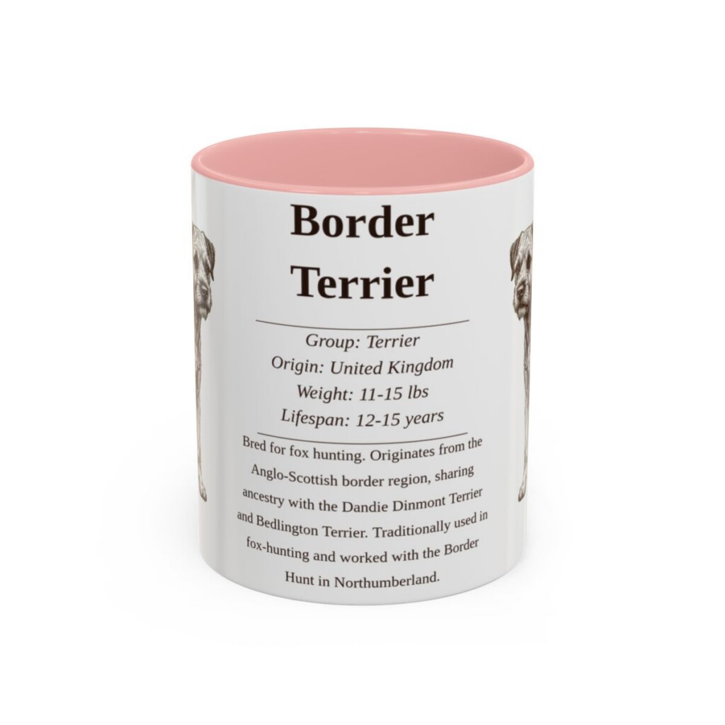 11oz border terrier mug, Pink