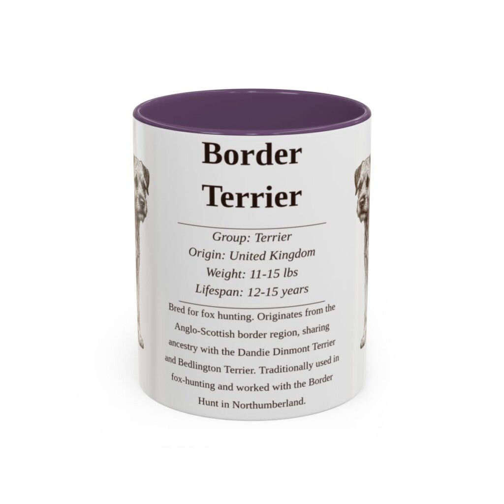 11oz border terrier mug, Purple