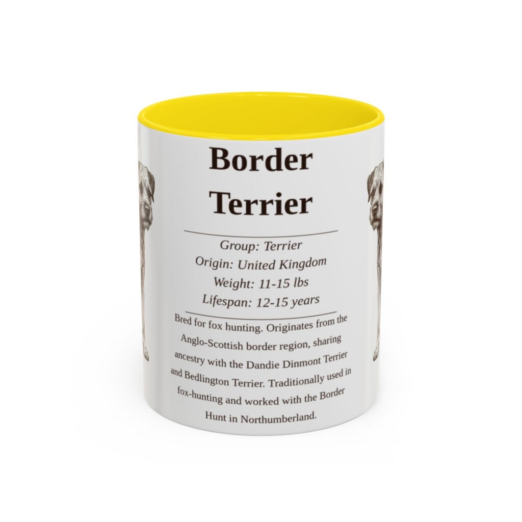 11oz border terrier mug, Yellow
