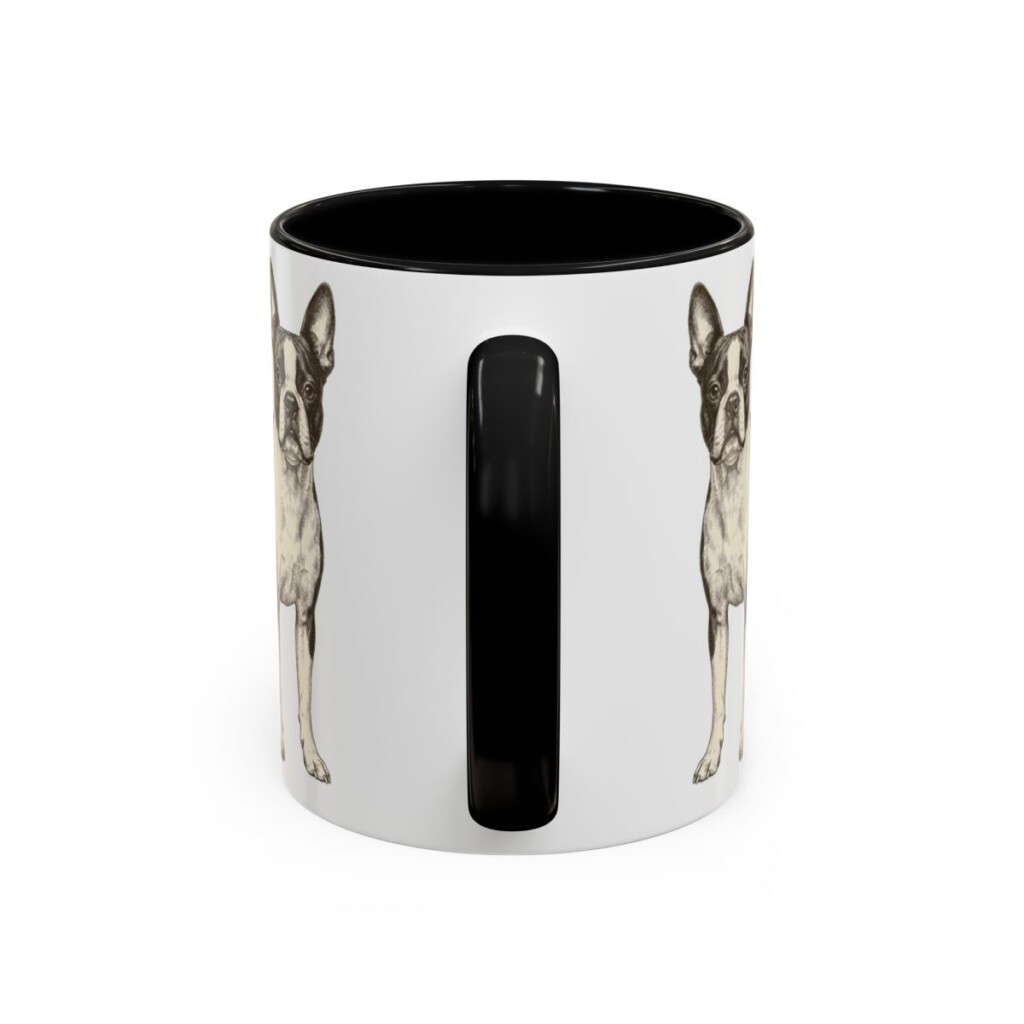 11oz Boston Terrier Mug, Black, back view