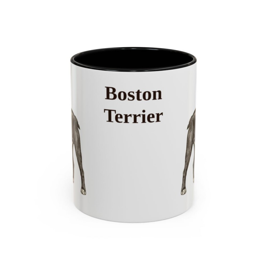 11oz Boston Terrier Mug, Black, front view