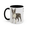 11oz Boston Terrier Dog Dad Mug, Black, left side view