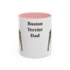 11oz Boston Terrier Dog Dad Mug, Pink, front view