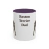 11oz Boston Terrier Dog Dad Mug, Purple, front view
