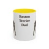 11oz Boston Terrier Dog Dad Mug, Yellow, front view
