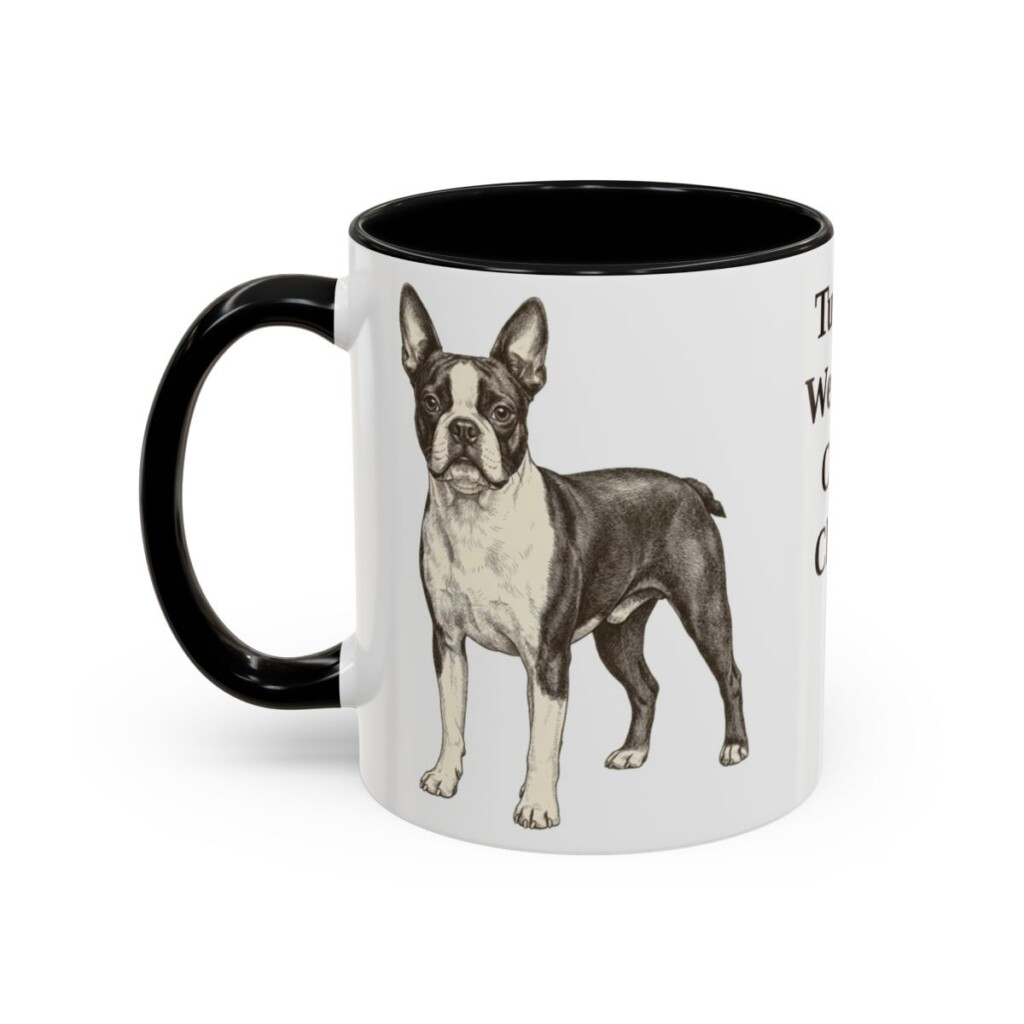 11oz Funny Boston Terrier Mug, Black, left side view