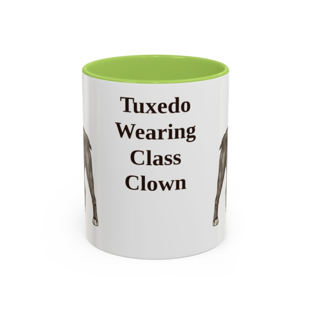 11oz Funny Boston Terrier Mug, Light Green, front view