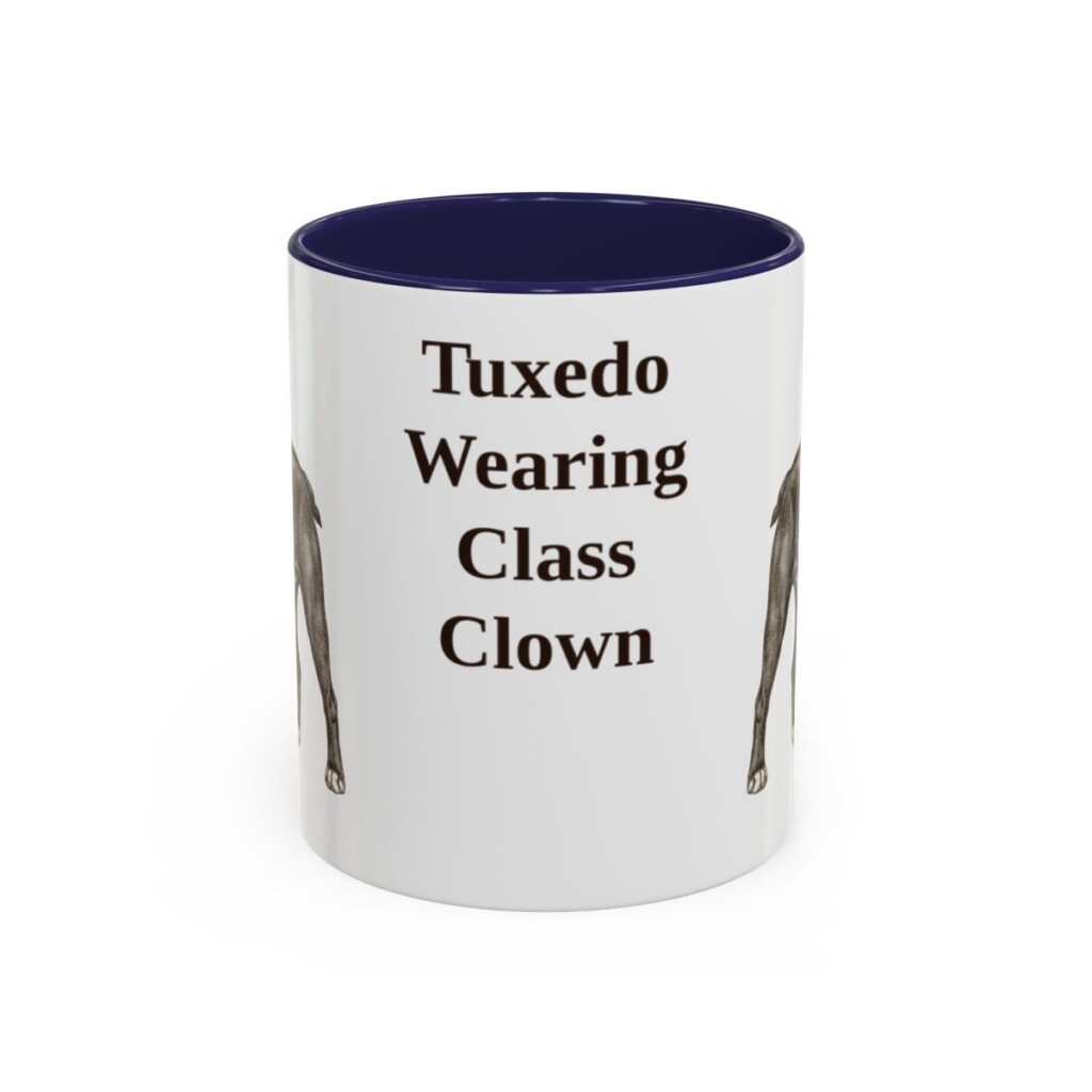 11oz Funny Boston Terrier Mug, Navy, front view
