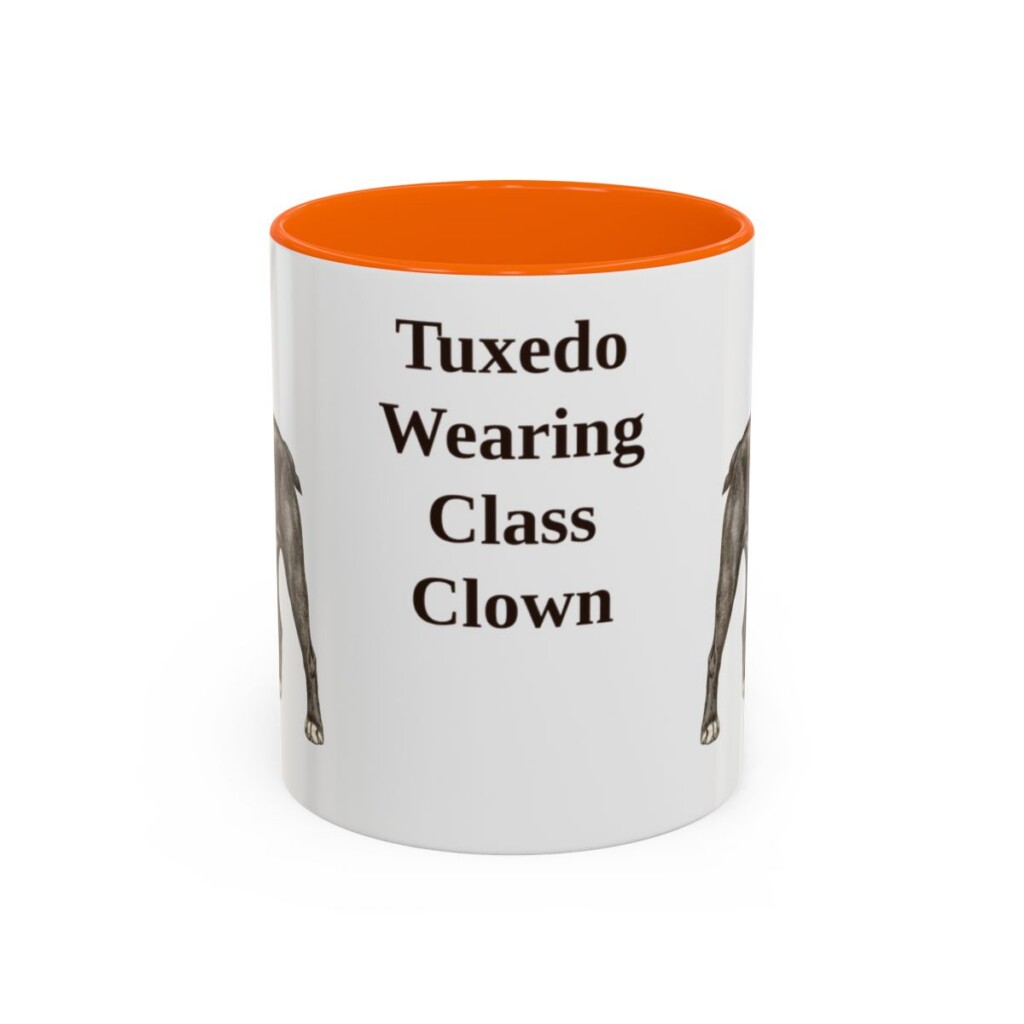 11oz Funny Boston Terrier Mug, Orange, front view