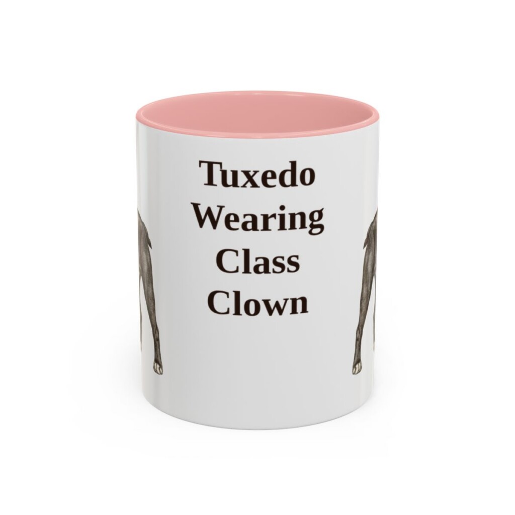 11oz Funny Boston Terrier Mug, Pink, front view