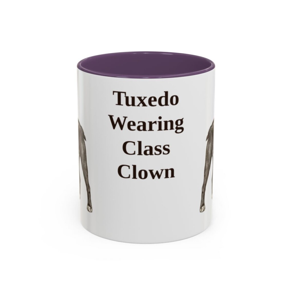 11oz Funny Boston Terrier Mug, Purple, front view