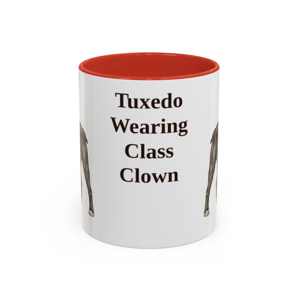 11oz Funny Boston Terrier Mug, Red, front view