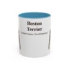 11oz Boston Terrier Latin Mug, Light Blue, front view