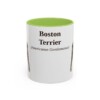 11oz Boston Terrier Latin Mug, Light Green, front view