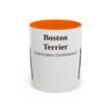 11oz Boston Terrier Latin Mug, Orange, front view