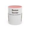 11oz Boston Terrier Latin Mug, Pink, front view