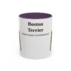 11oz Boston Terrier Latin Mug, Purple, front view
