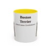 11oz Boston Terrier Latin Mug, Yellow, front view