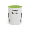 11oz Boston Terrier Mug, Light Green, front view