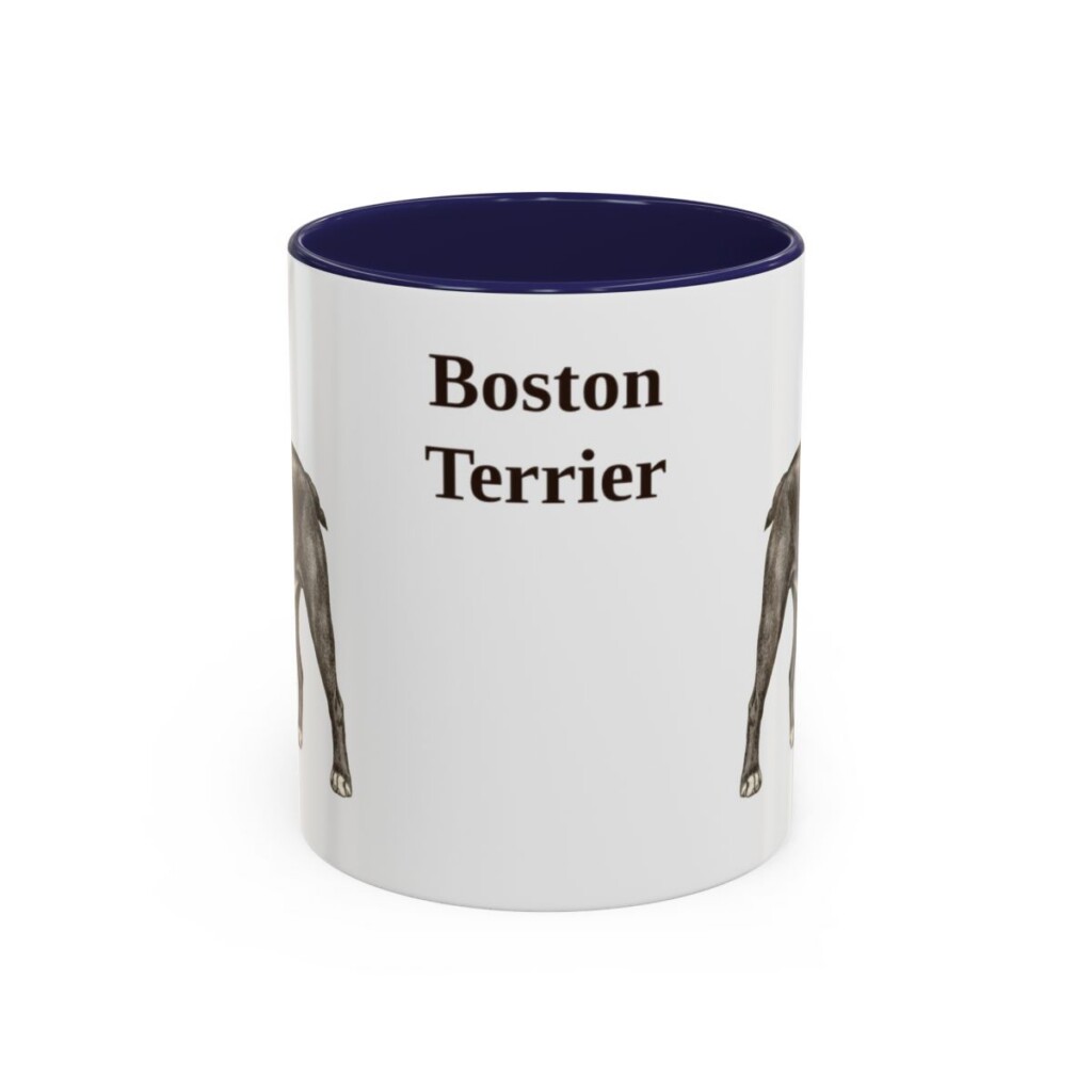 11oz Boston Terrier Mug, Navy, front view