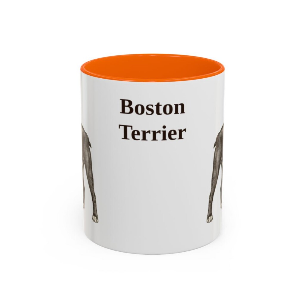 11oz Boston Terrier Mug, Orange, front view