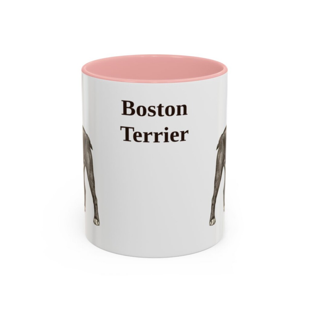 11oz Boston Terrier Mug, Pink, front view
