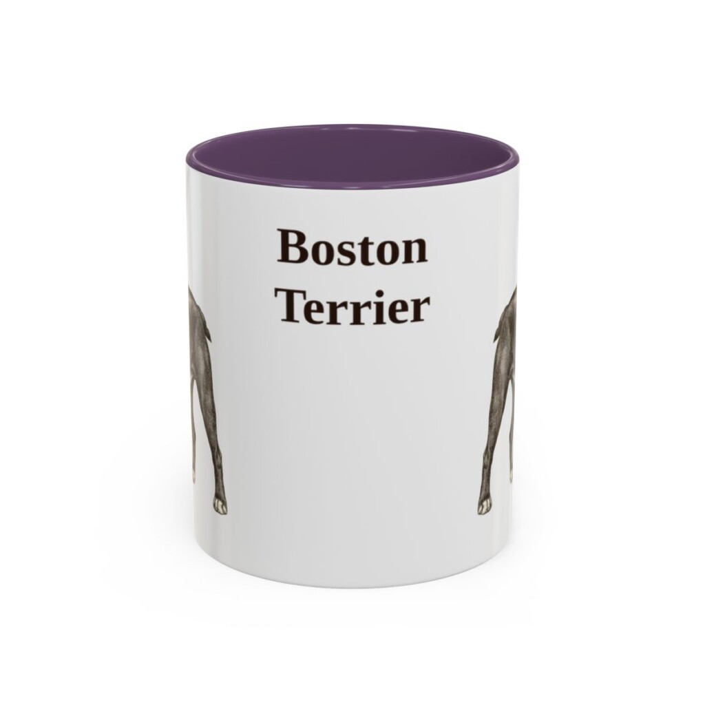 11oz Boston Terrier Mug, Purple, front view
