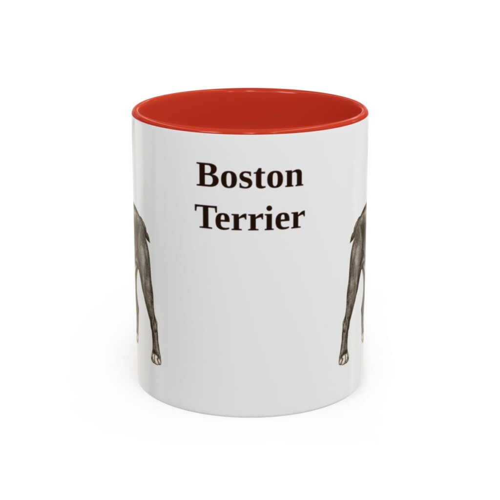 11oz Boston Terrier Mug, Red, front view