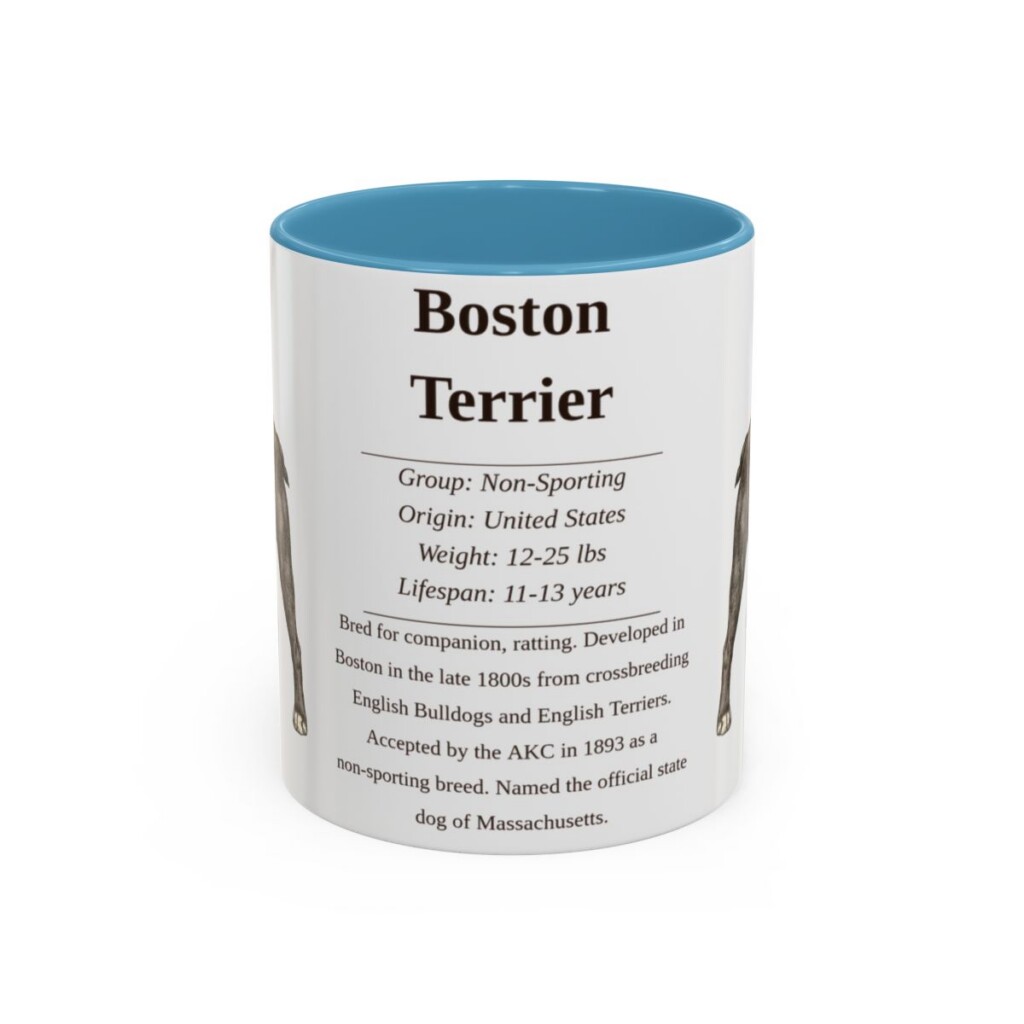 11oz boston terrier mug, Light Blue