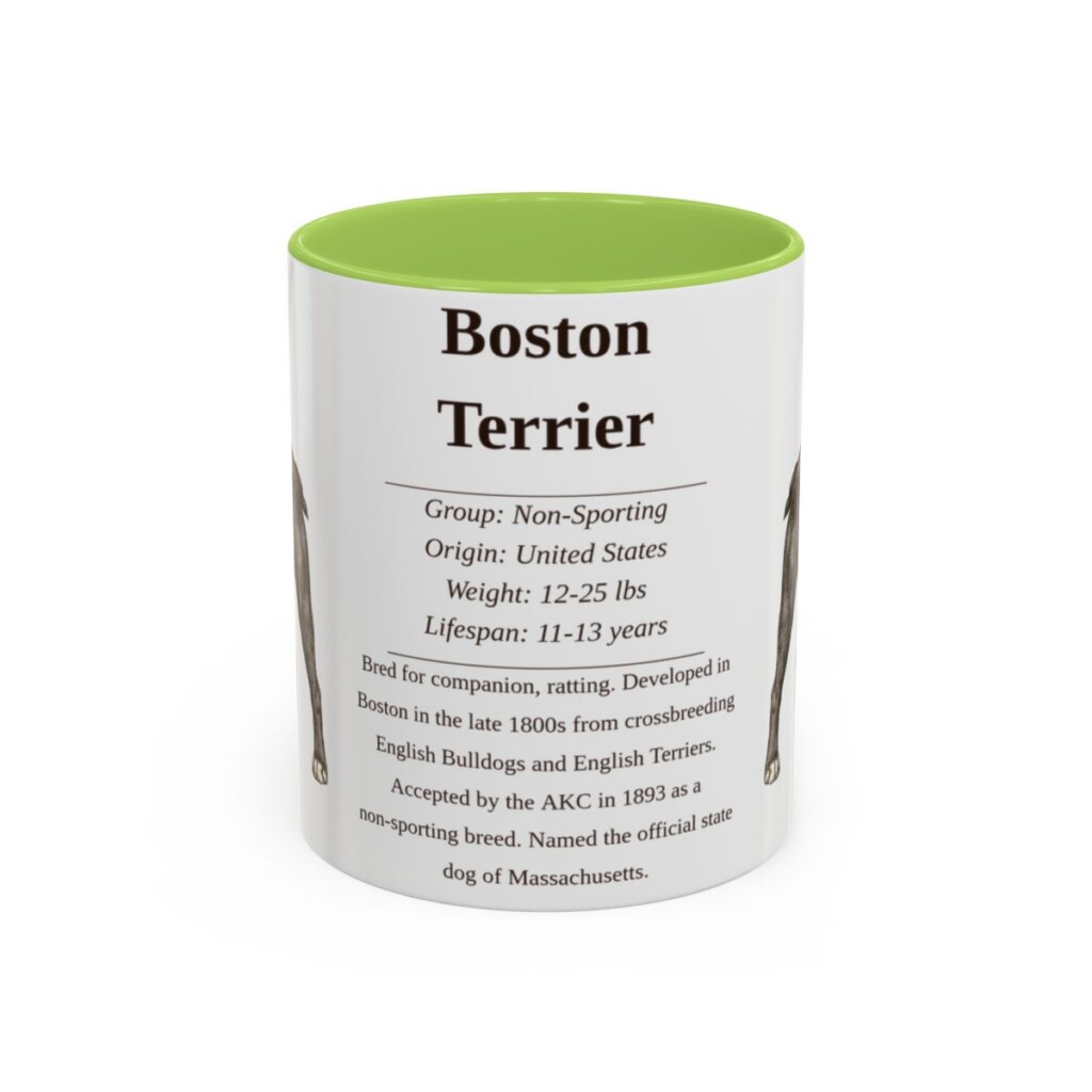 11oz boston terrier mug, Light Green