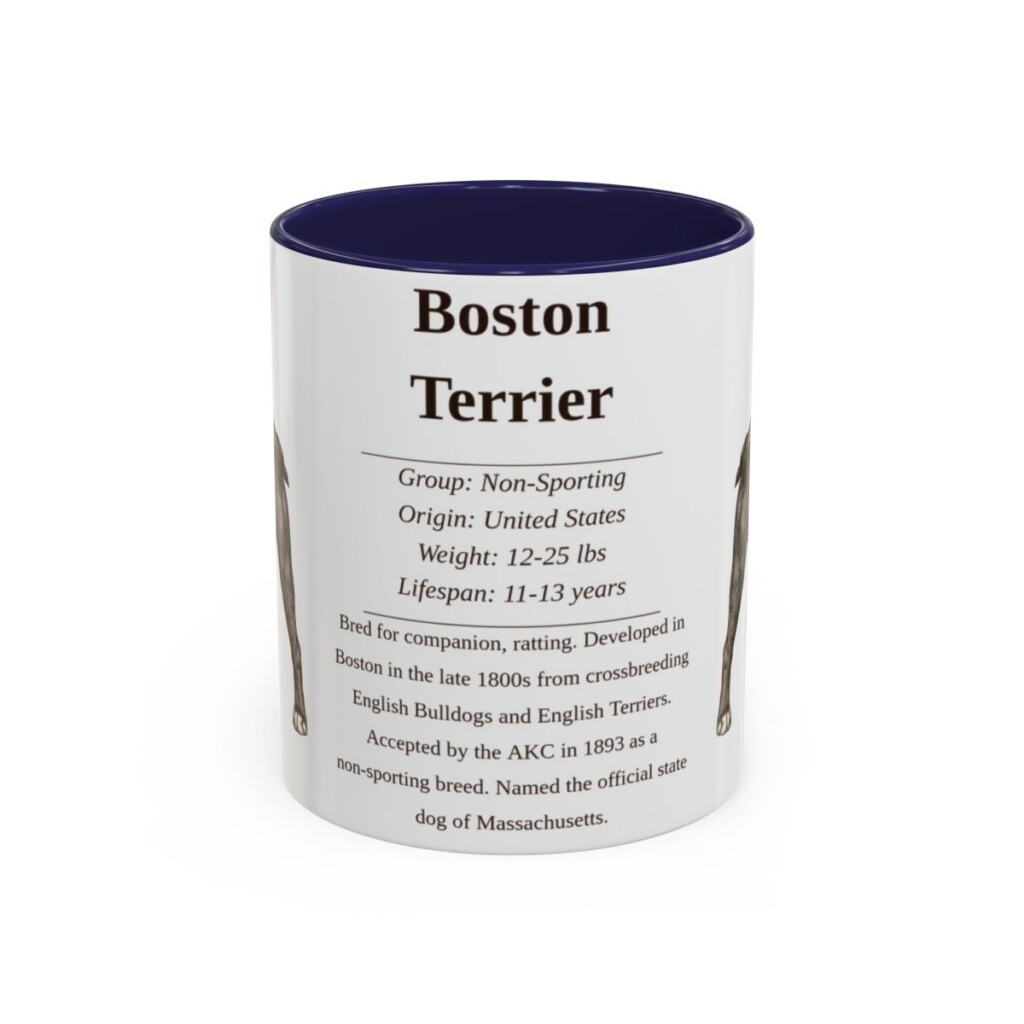 11oz boston terrier mug, Navy