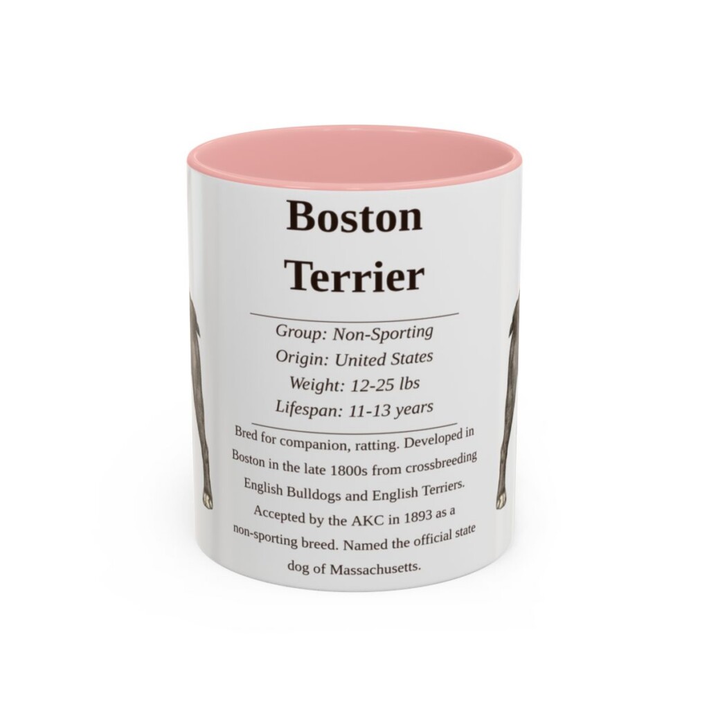 11oz boston terrier mug, Pink