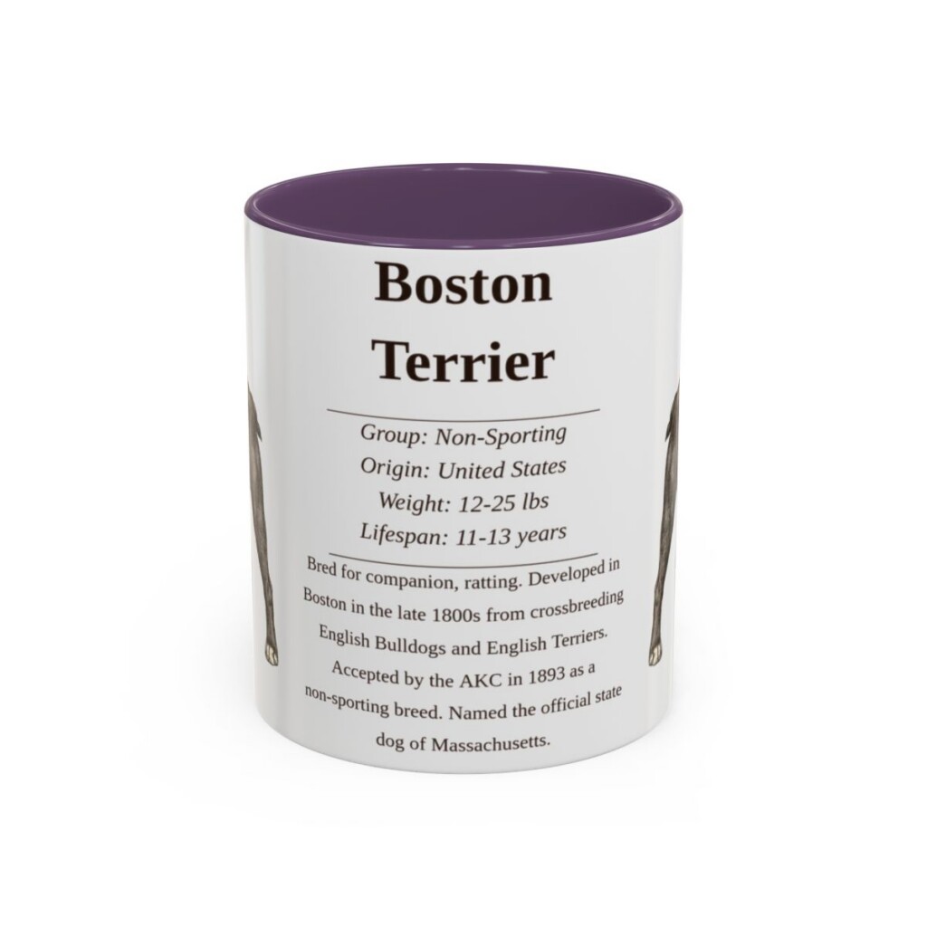 11oz boston terrier mug, Purple