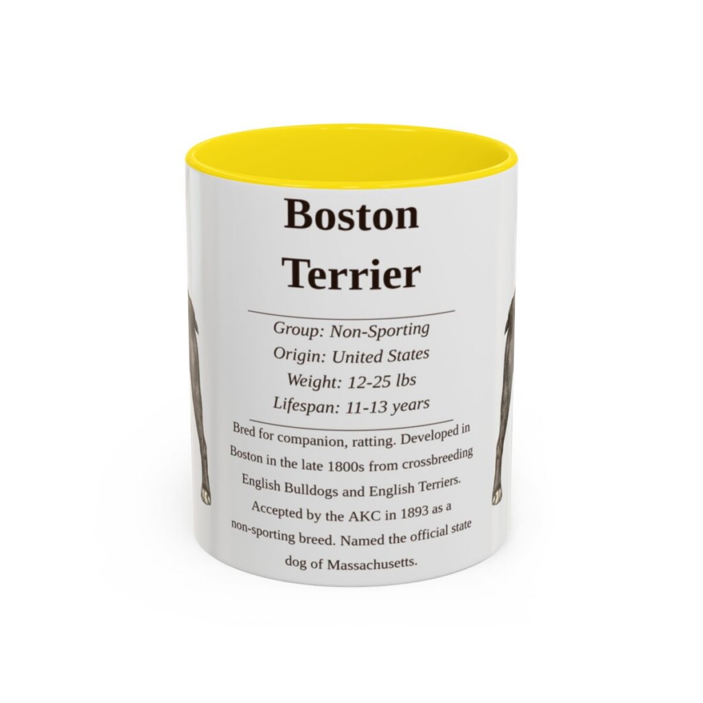 11oz boston terrier mug, Yellow