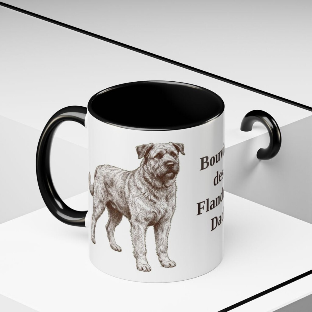 11oz Bouvier des Flandres Dog Dad Mug, Black, lifestyle photo