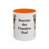 11oz Bouvier des Flandres Dog Dad Mug, Orange, front view