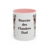 11oz Bouvier des Flandres Dog Dad Mug, Pink, front view
