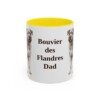 11oz Bouvier des Flandres Dog Dad Mug, Yellow, front view