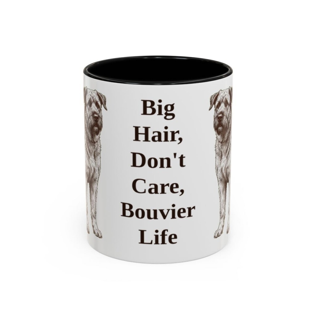 11oz Funny Bouvier des Flandres Mug, Black, front view