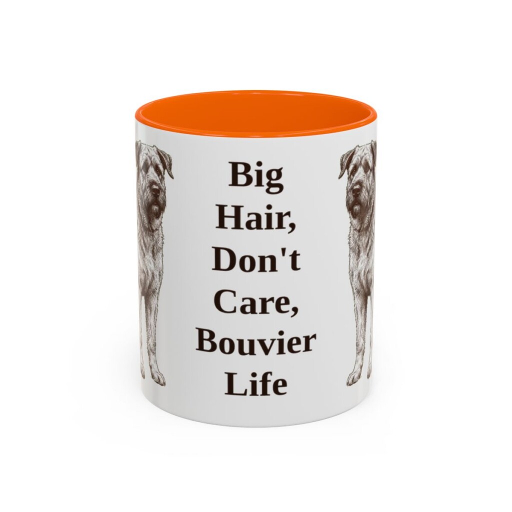 11oz Funny Bouvier des Flandres Mug, Orange, front view
