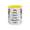 11oz Funny Bouvier des Flandres Mug, Yellow, front view