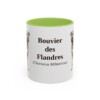 11oz-bouvier-des-flandres-mug-latin-light-green 11oz Bouvier des Flandres Latin Mug, Light Green, front view