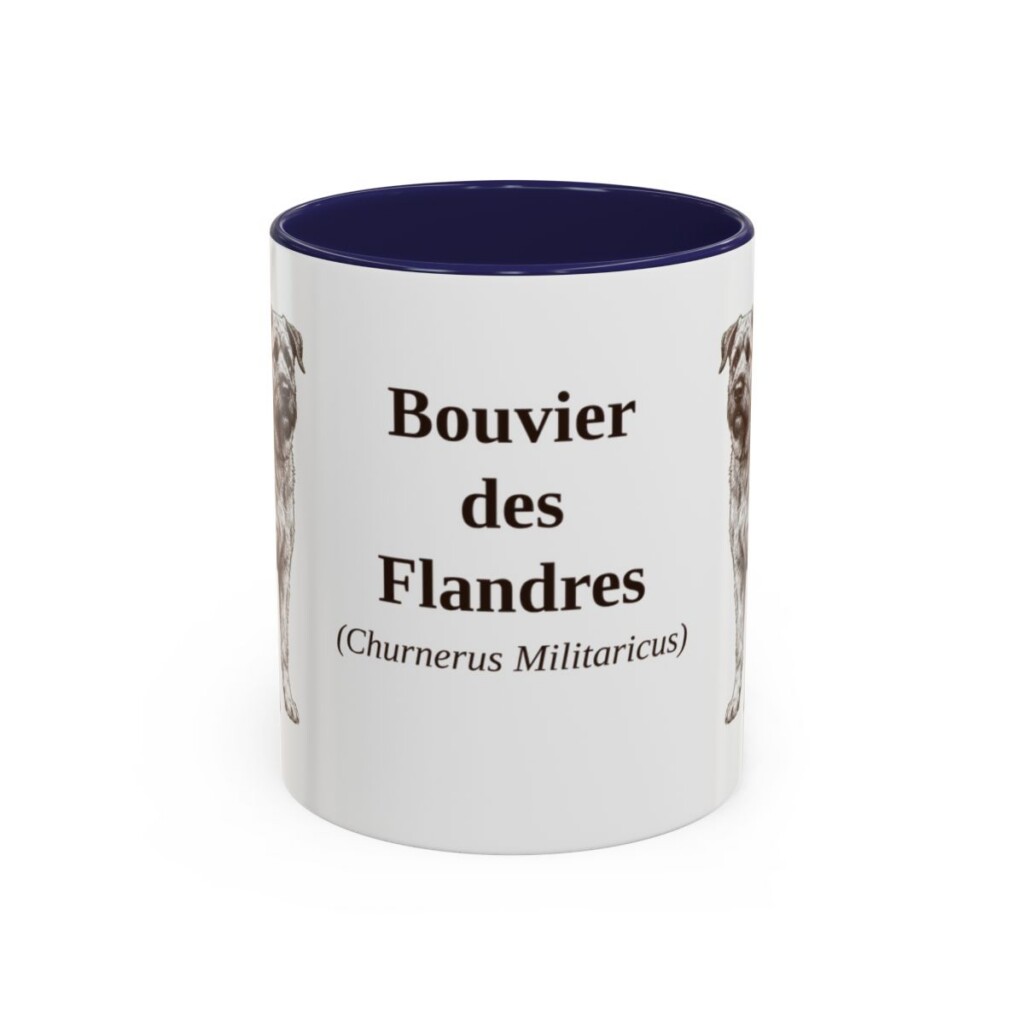 11oz-bouvier-des-flandres-mug-latin-navy 11oz Bouvier des Flandres Latin Mug, Navy, front view