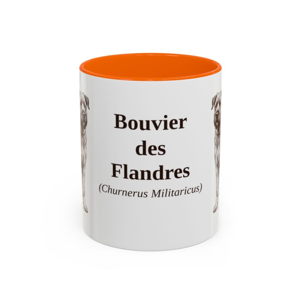 11oz-bouvier-des-flandres-mug-latin-orange 11oz Bouvier des Flandres Latin Mug, Orange, front view