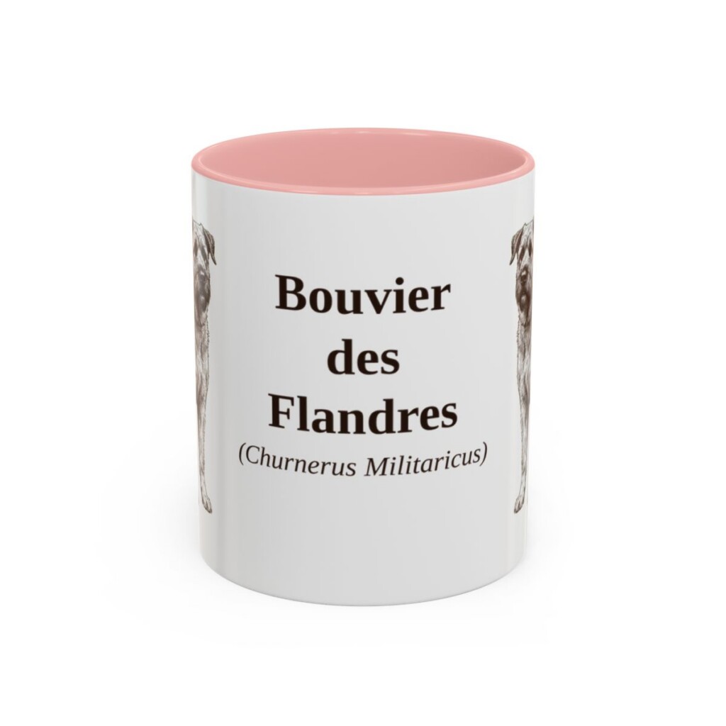 11oz-bouvier-des-flandres-mug-latin-pink 11oz Bouvier des Flandres Latin Mug, Pink, front view