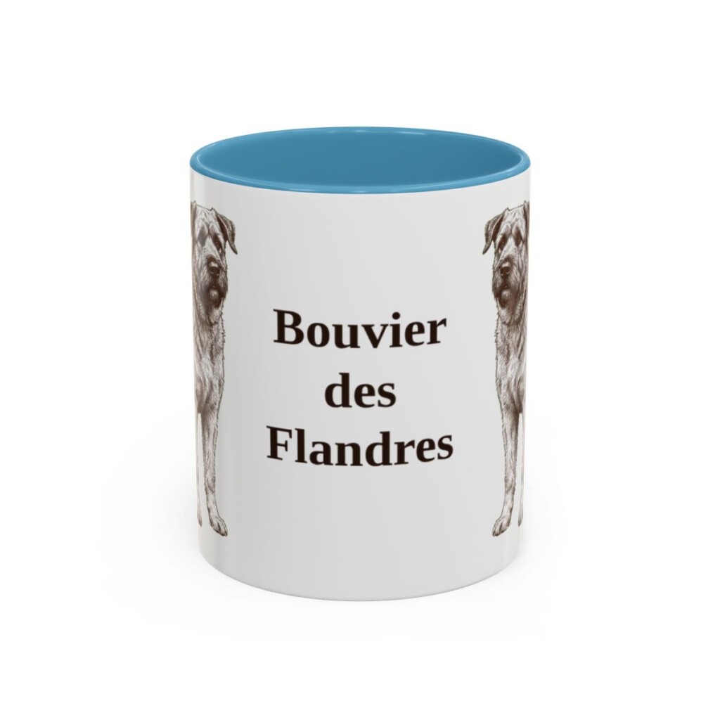 11oz-bouvier-des-flandres-mug-light-blue 11oz Bouvier des Flandres Mug, Light Blue, front view