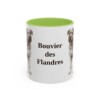 11oz-bouvier-des-flandres-mug-light-green 11oz Bouvier des Flandres Mug, Light Green, front view