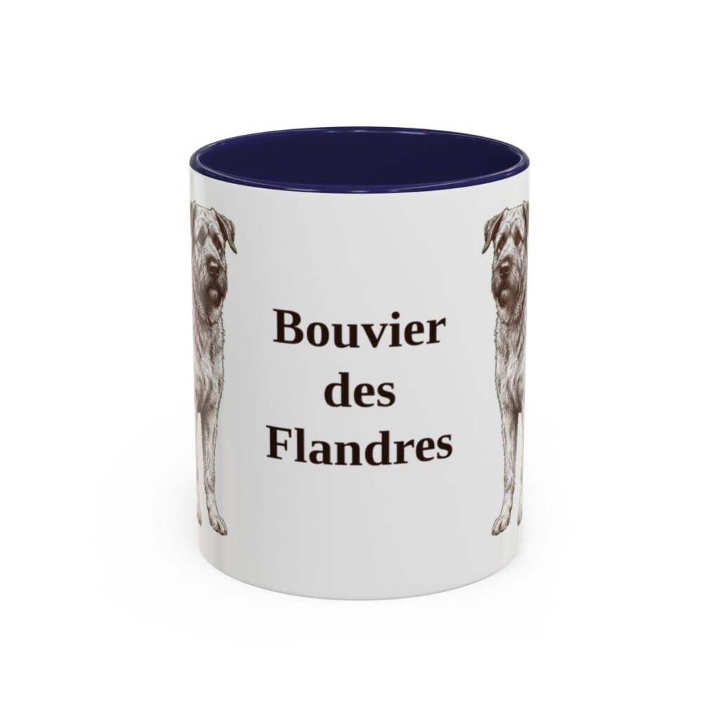 11oz-bouvier-des-flandres-mug-navy 11oz Bouvier des Flandres Mug, Navy, front view