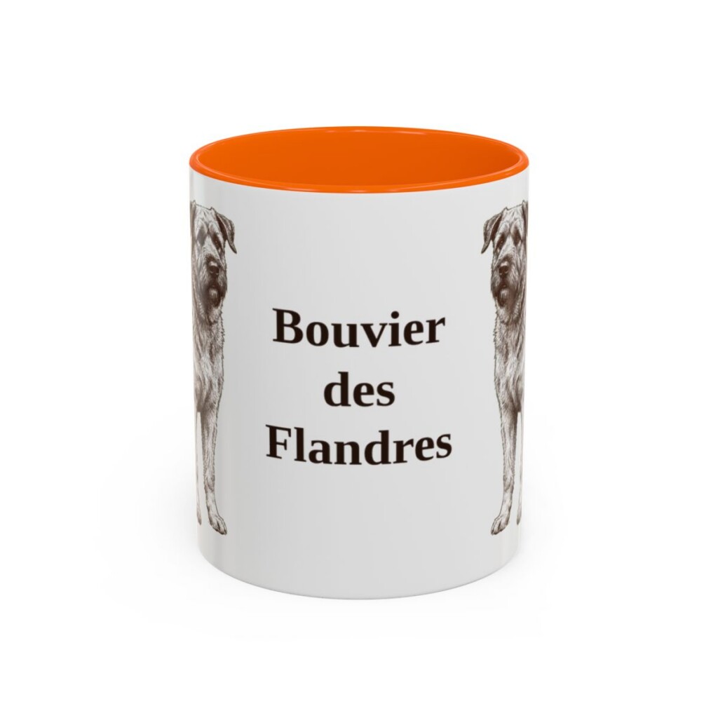 11oz-bouvier-des-flandres-mug-orange 11oz Bouvier des Flandres Mug, Orange, front view